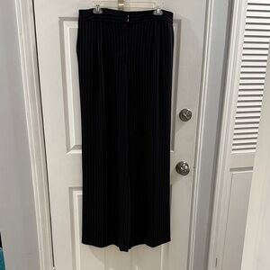Donna Karan Black Pinstripe Wide Leg Pants